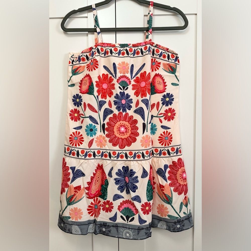 Spaghetti Strap Floral Printed Multi Color Women’s Dress Sz SML NEW!